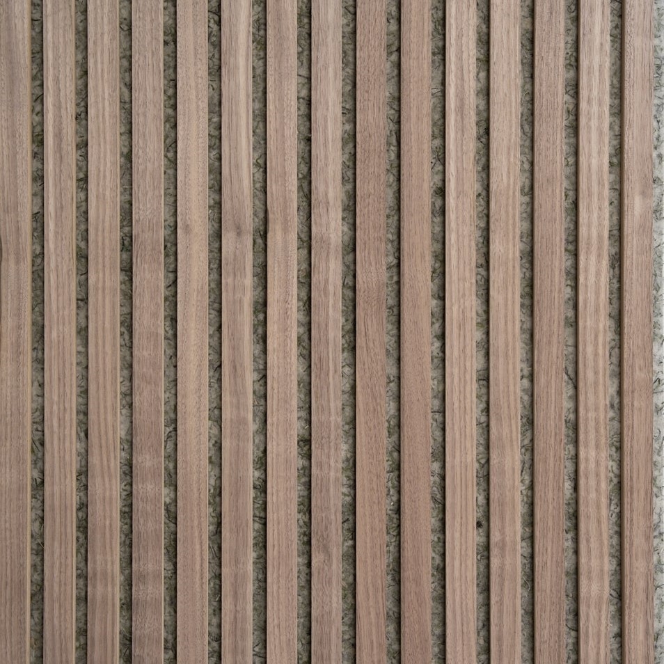 Akoestisch paneel Green Option - Walnoot med bruin MDF 60 x 240 cm